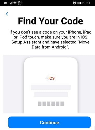 mover para a tela de localização de seu código do iOS