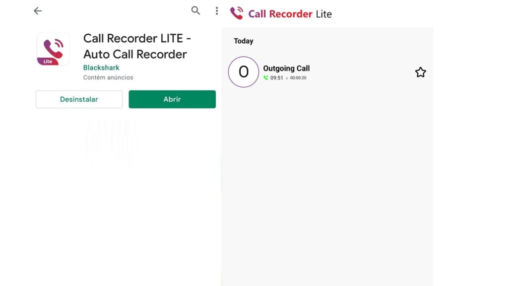 passo a passo da utilização do aplicativo call recorder
