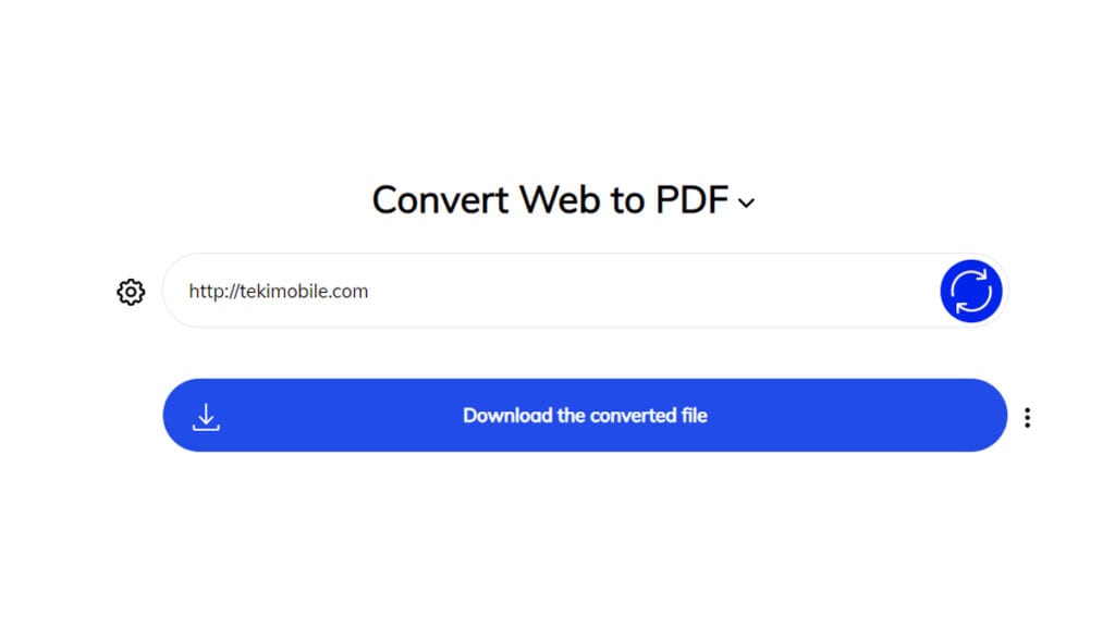 O primeiro site web2pdf permite fazer a conversão de páginas para PDF