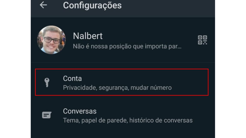 Vá em conta como mostrado na imagem