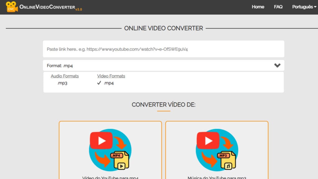 Download Youtube mp3 converter: Online Video Converter é outra opção que pode te ajudar