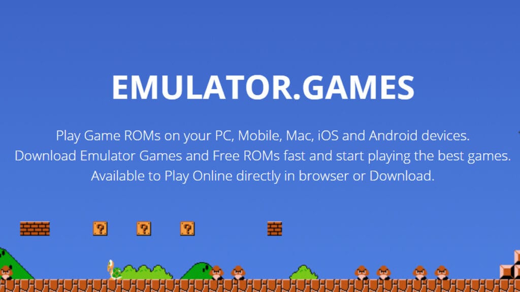 O emulator.games é um site com uma vasta lista de roms