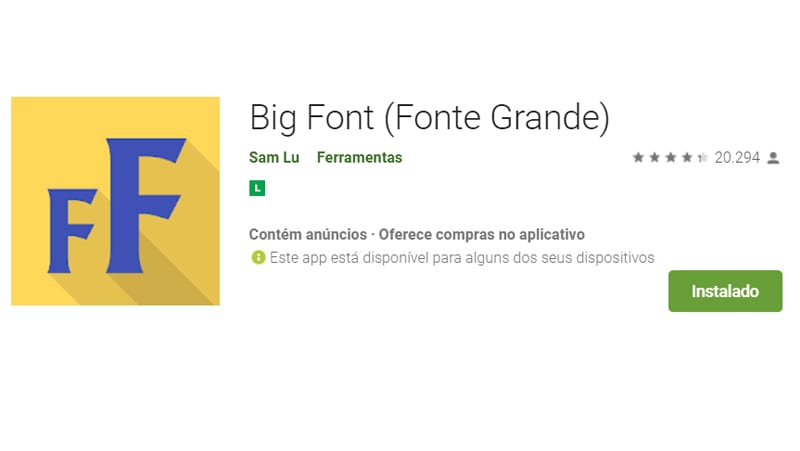 aplicativo big font pode personalizar a fonte como você quiser