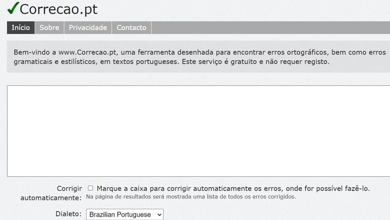 o correcao pt é o mais simples e fácil de usar