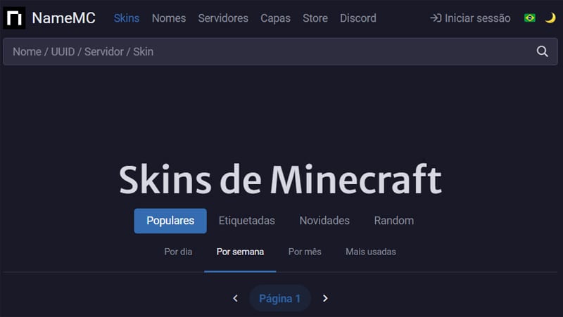 o site namemc é um site especialista para skins minecraft