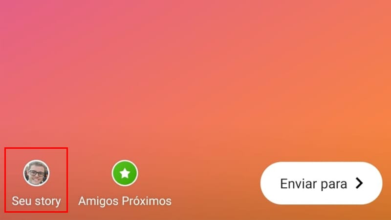 para postar depois de digitar toque em seu story