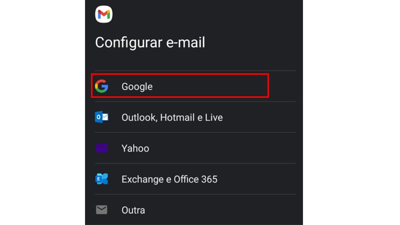 primeiro passo para criar gmail pelo celular