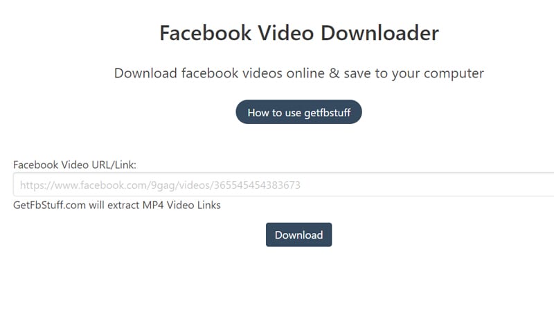 Com uma interface limpa o facebook video downloader pode te ajudar