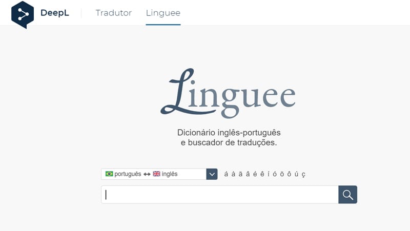 Linguee é um site simples e fácil