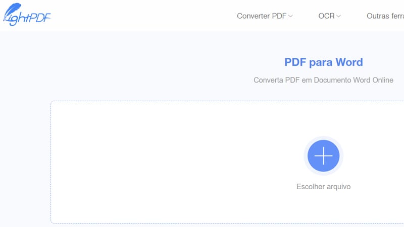 O LightPDF é uma ótima opção para converter pdf em word