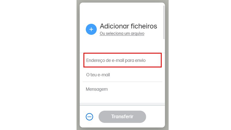 depois insira o email do destinatario