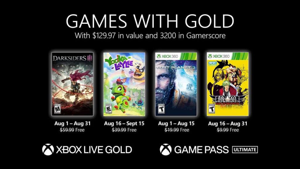 games with gold agosto