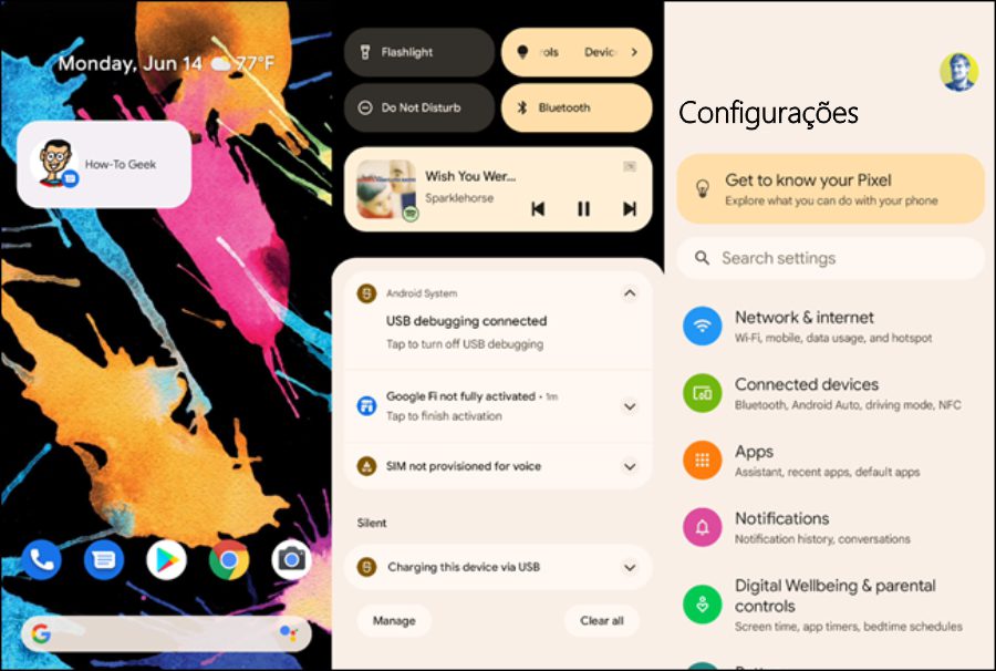 Imagem mostrando um Tema do Android 12