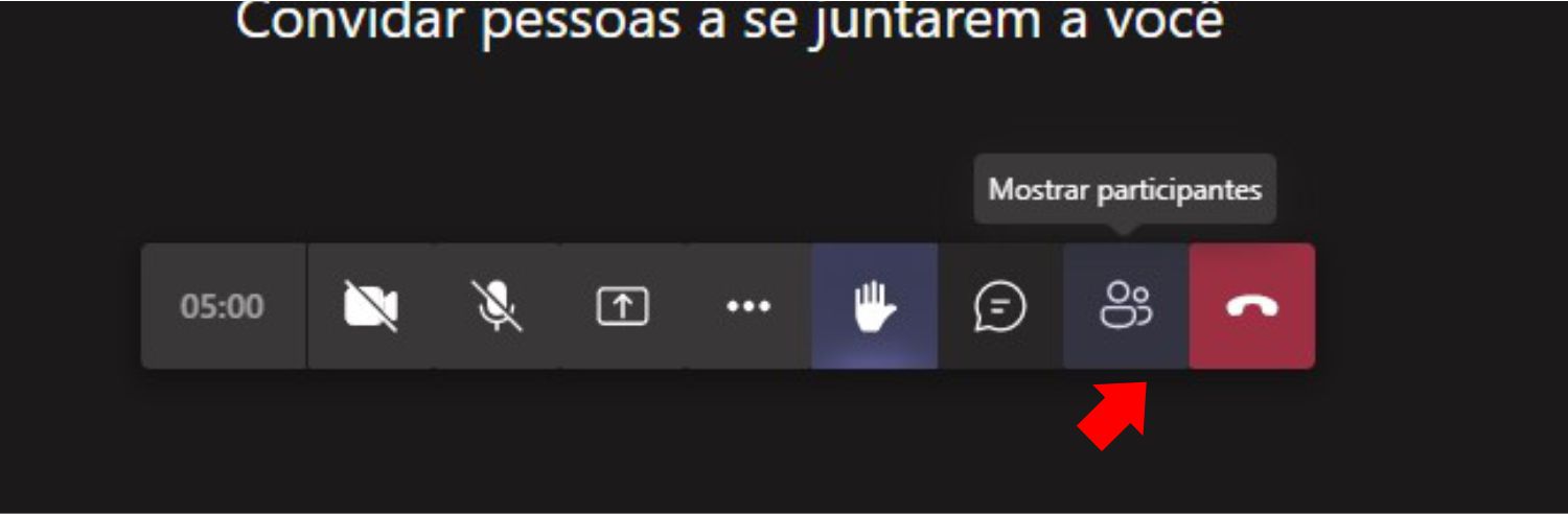 Mostrando como visualizar os participantes no Microsoft Teams web