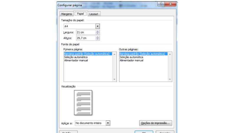 depois configure a página