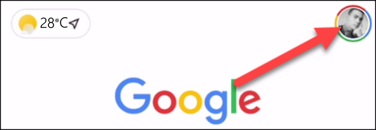 Imagem demostrando o ícone do usuário a ser selecionado no Google