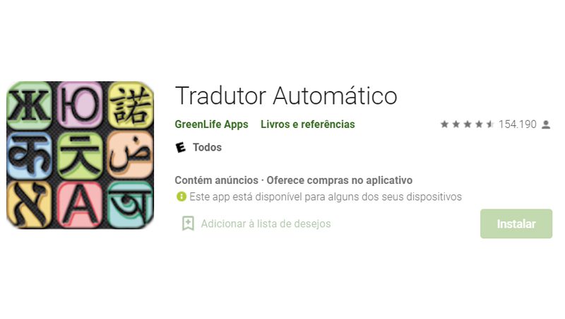 tradutor automatico é um dos apps mais populares