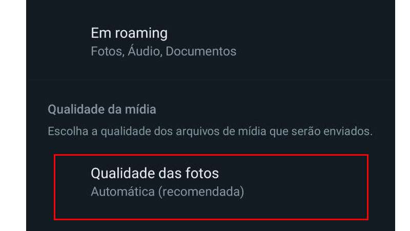 vá em qualidade de fotos