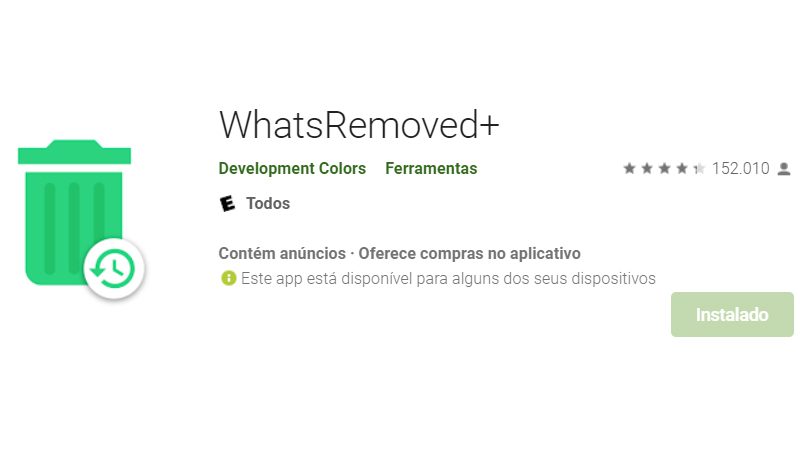 whatsremoved é um das maneiras de como recuperar mensagens apagadas do whatsapp