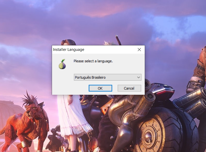 Selecione o idioma do navegador Tor