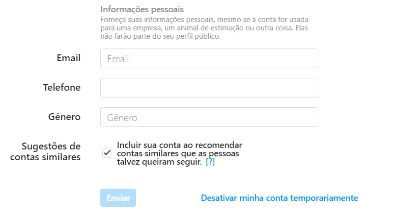 botão para desativar temporariamente