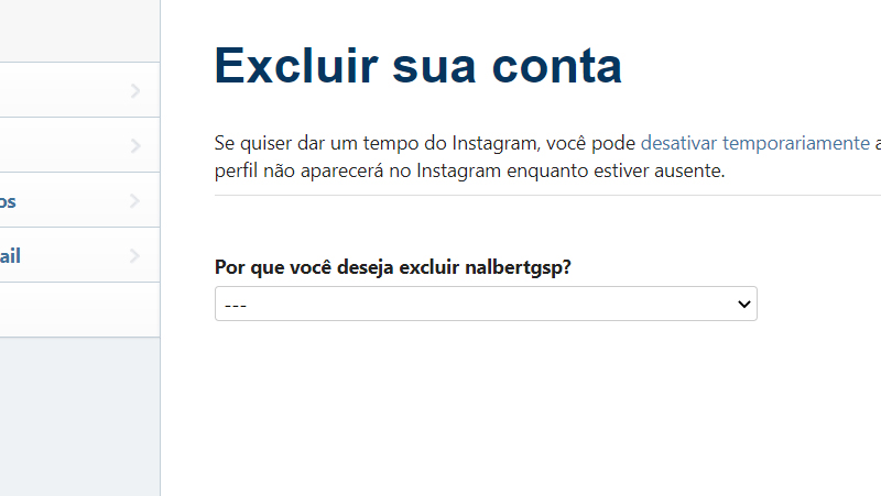 como excluir instagram definitivamente