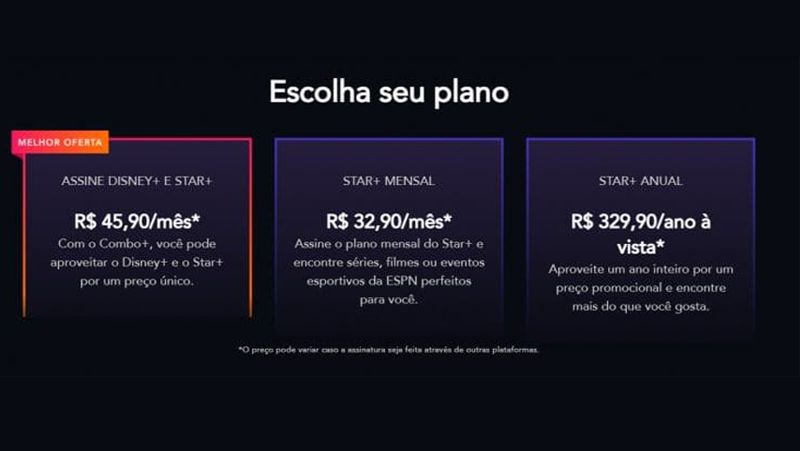 escolha seu plano