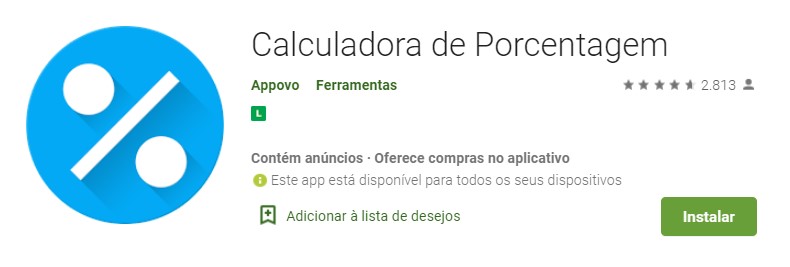 Calculadora de Porcentagem Appovo - Apps de Calcular porcentagem