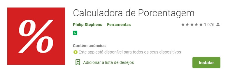 Calculadora de Porcentagem Phillip Stephens - Apps de Calcular porcentagem