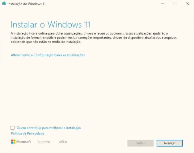 Clique em avançar para instalar o windows - Como instalar o Windows 11 em um PC não compatível