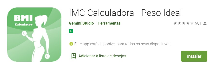 IMC Calculadora Peso Ideal - Aplicativos para calcular o IMC no Android