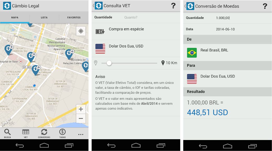 Imagens Câmbio Legal - 5 apps para converter dólar em real