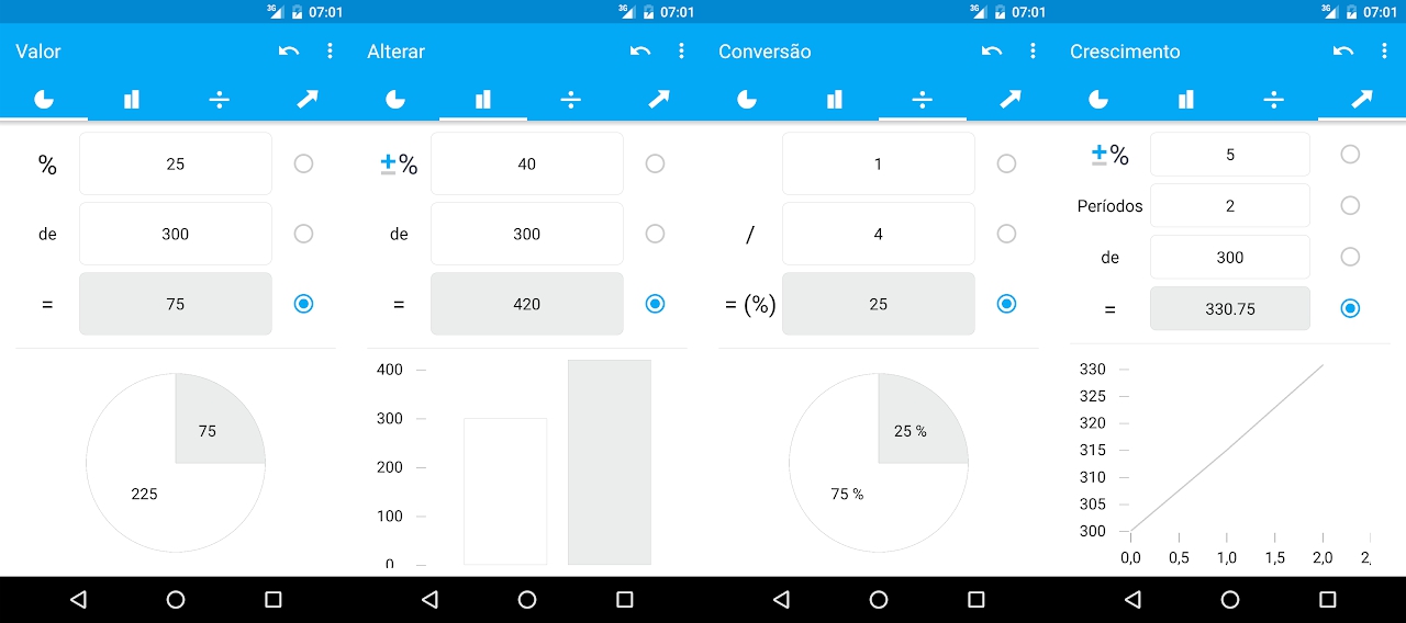 Imagens do aplicativo Calculadora de Porcentagem Appovo - Apps de Calcular porcentagem
