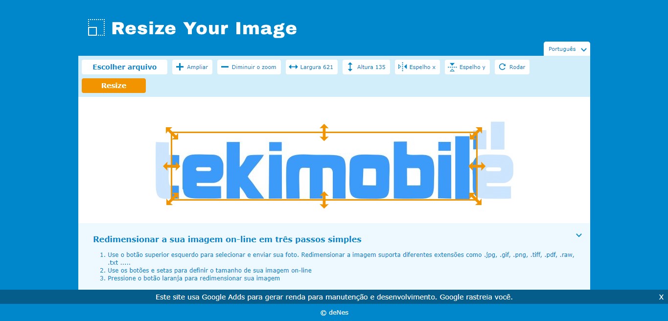 Resize Your Image - 5 sites de redimensionar imagens grátis