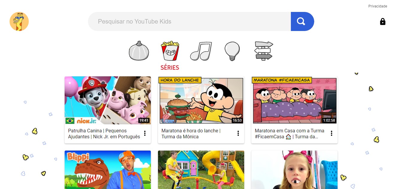 Selecionar conteúdo que criança terá acesso - Youtube Kids