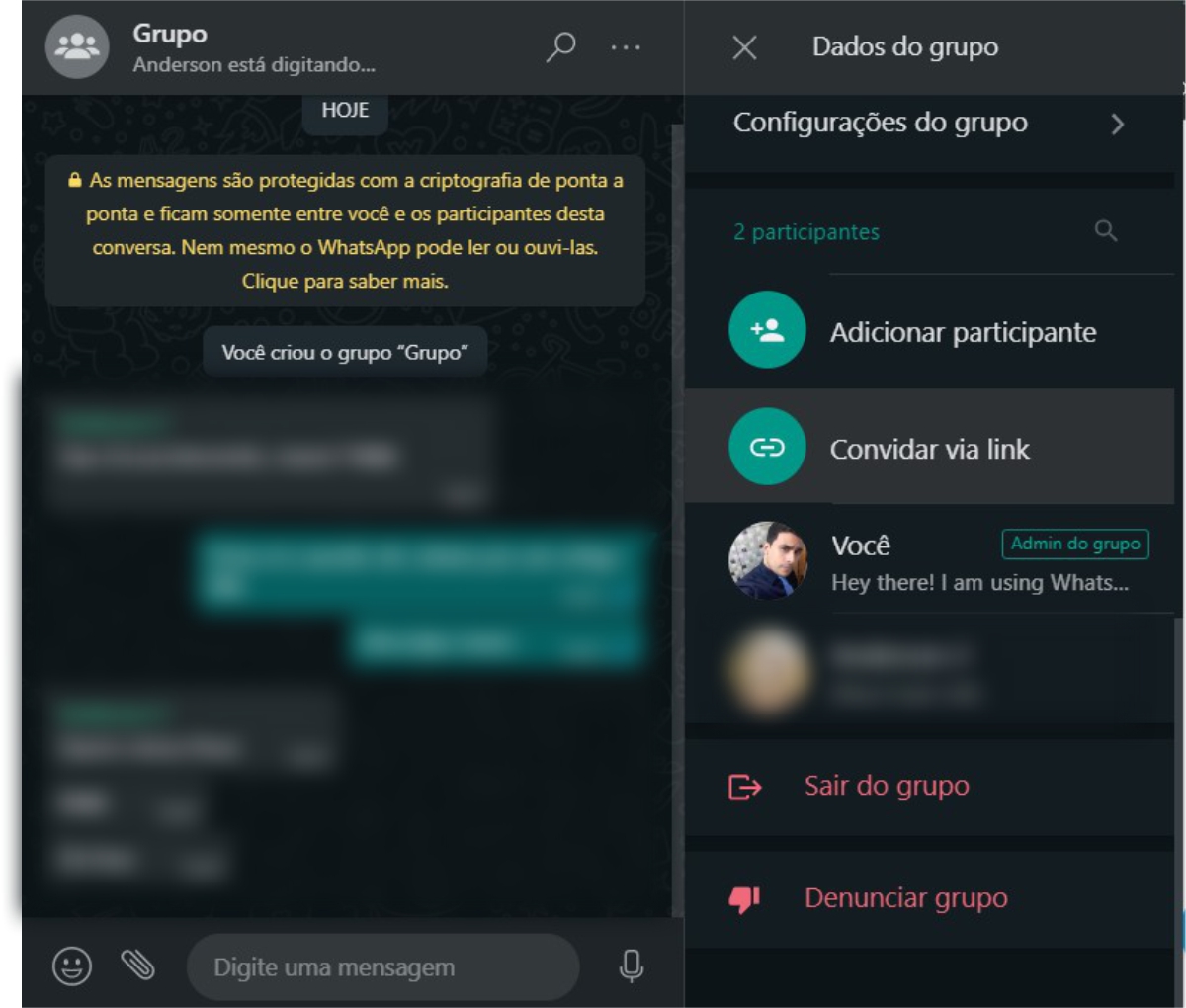 Toque no nome do grupo - Como criar links do WhatsApp para compartilhar grupos