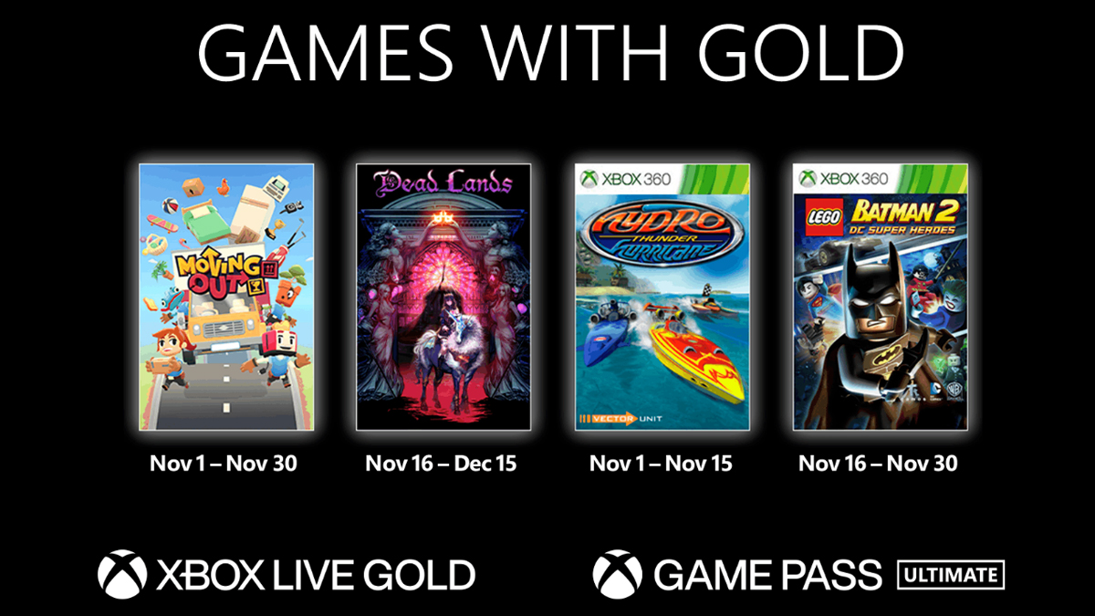 Games with gold novembro tem Moving Out e Lego Batman 13