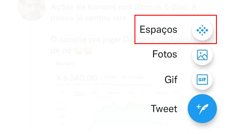 opção do twitter spaces