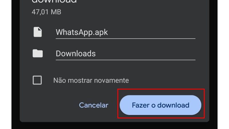 vá em fazer download