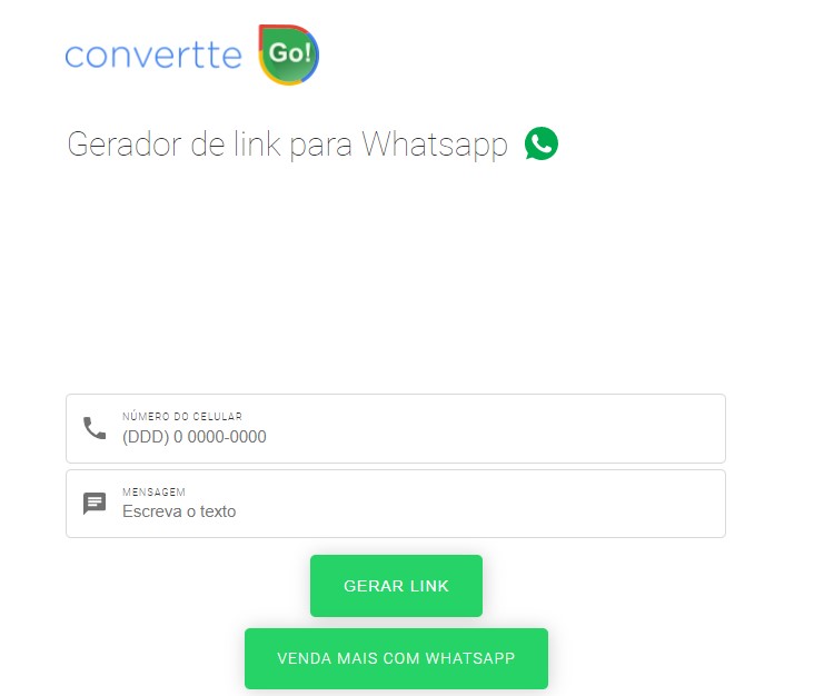 Como gerar link do WhatsApp pelo Covertte