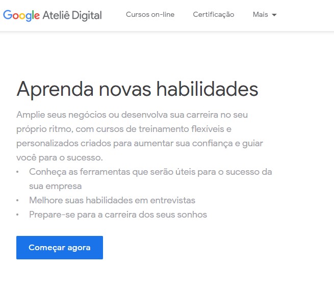 Cursos online do Google