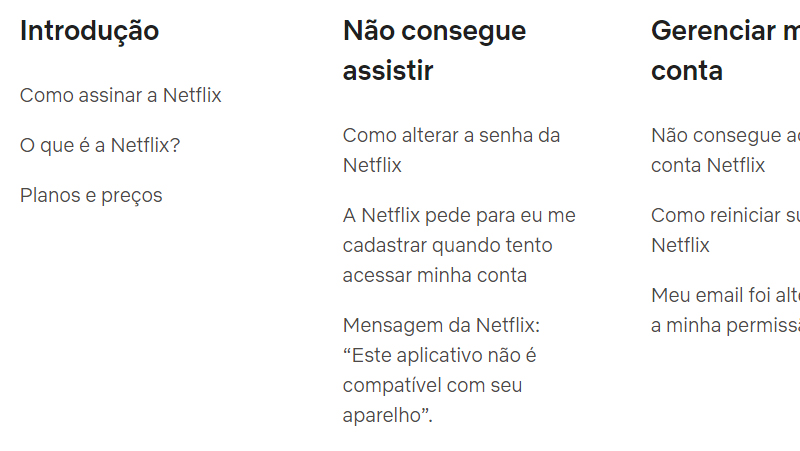 Escolha seu problema e siga as instruções