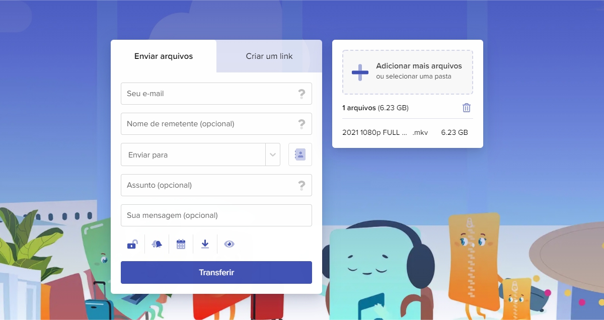 Insira todos os dados - transfernow como enviar e baixar arquivos