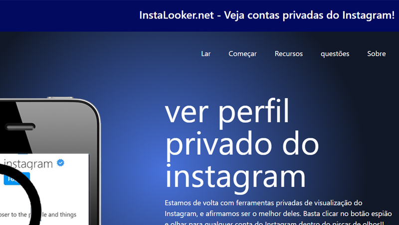 O instalooker é uma boa opção para instagram privado