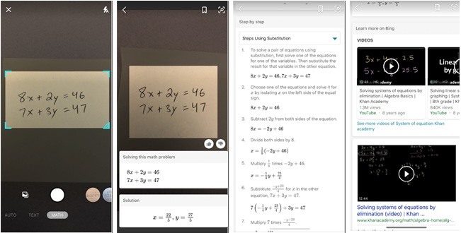 Resolva problemas matemáticos com Bing