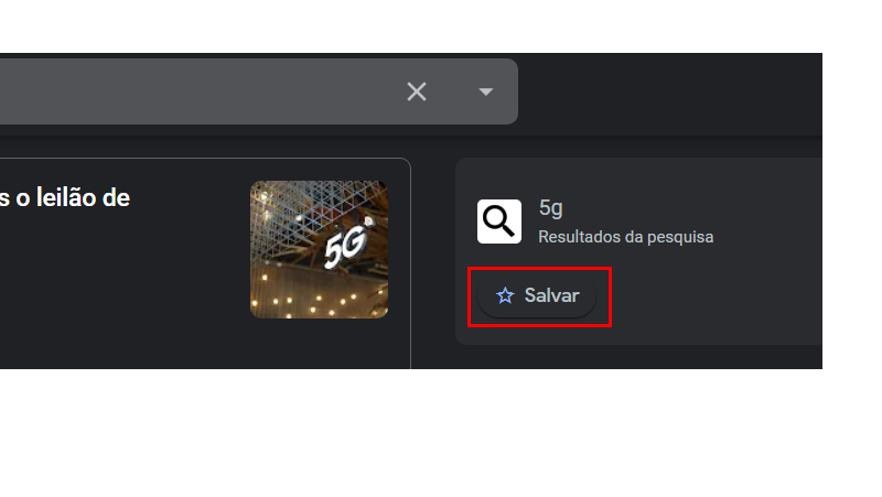 Salve o assunto específico no Google Notícias