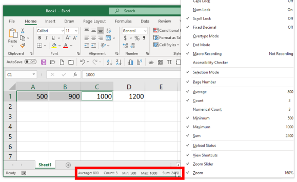 Soma dos números no Excel