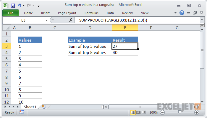 Soma dos valores superiores a n - Como somar no Excel