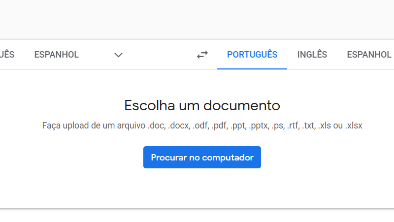 Traduza documentos no Google Tradutor