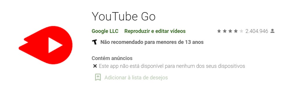 YouTube Go apenas para Android